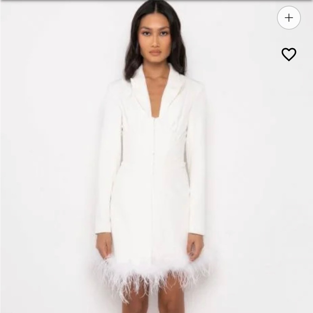 White button down feather dress BNWT